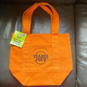 Trader Joe's Orange Canvas Tote Bag